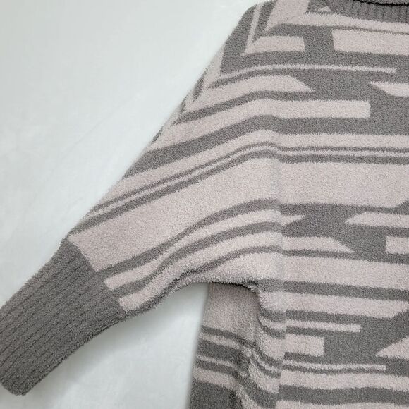 Barefoot Dreams Cozychic Geometric 3/4 Sleeve Oversized Open Cardigan Size Small - Picture 11 of 12